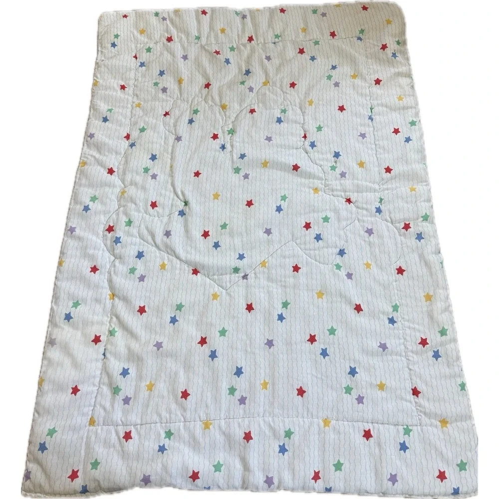 VTG Dundee Disney‎ Mickey Minnie Pluto Stars Comforter Blanket Quilt 30
